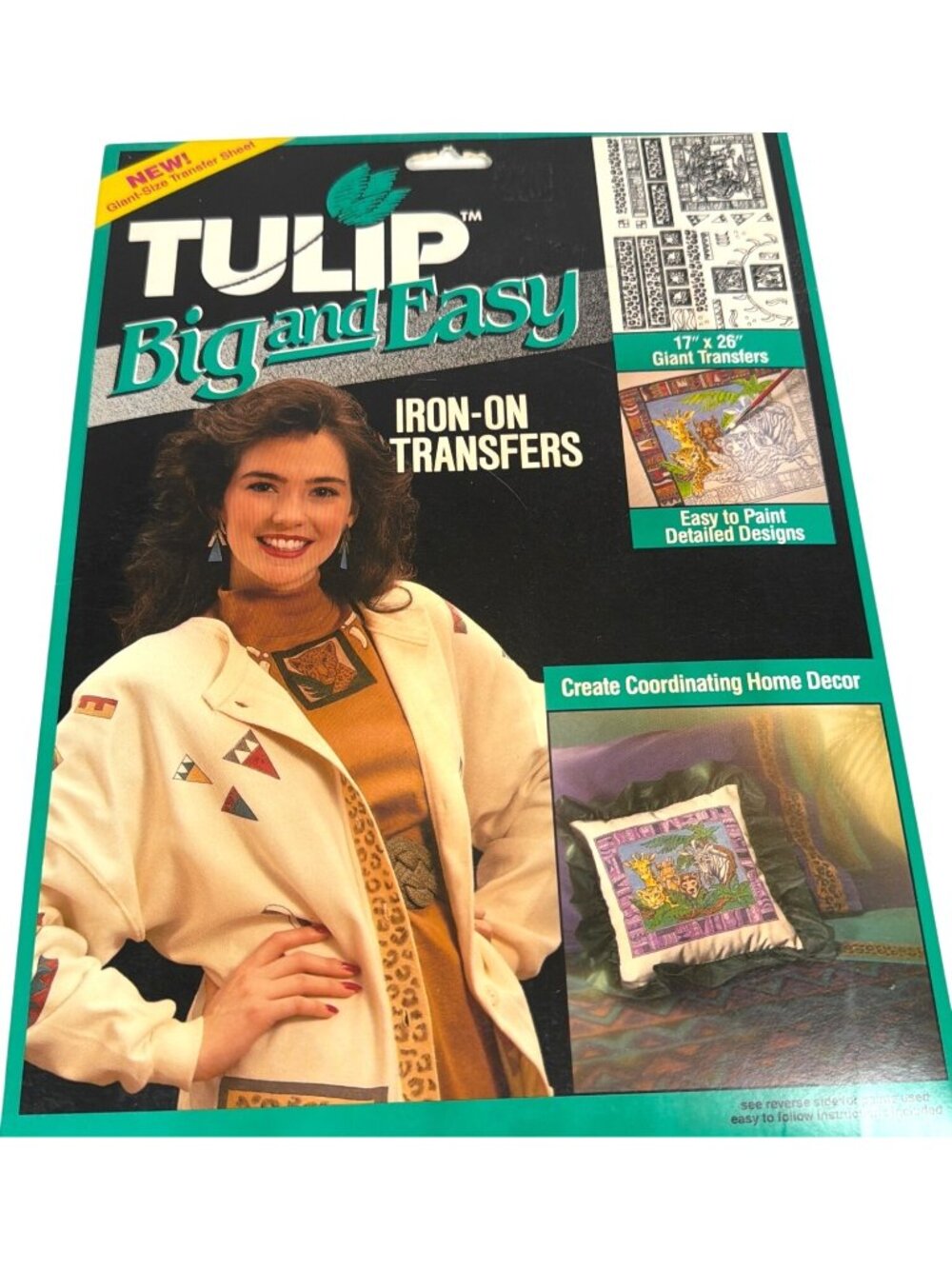 VTG 1992 Tulip Big Easy Iron-On Fabric Transfers GIANT Paint Craft Lot Set of 4 - Picture 14 of 16